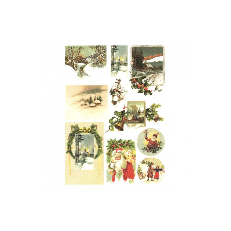 Papier ryżowy do decoupage motywy świąteczne A4 ITD R580 - sklep plast