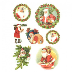 Rice decoupage paper santa claus A4 ITD R582