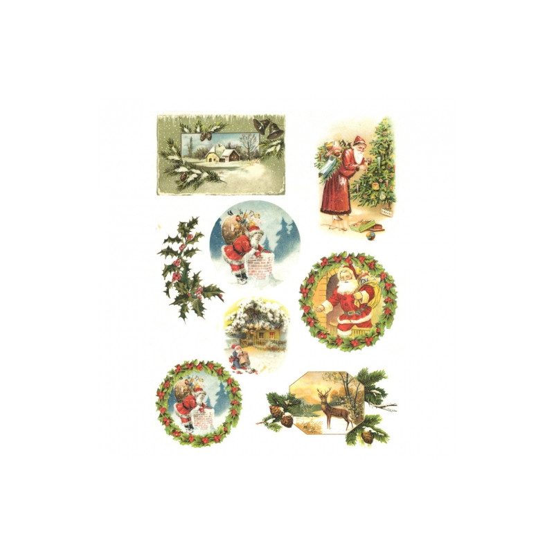 Papier ryżowy do decoupage boże narodzenie mikołaj A4 ITD R583 - sklep