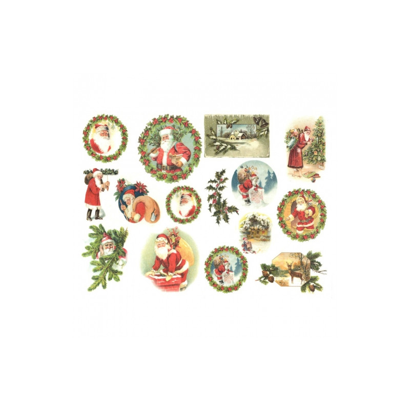 Rice decoupage paper santa claus A4 ITD R584