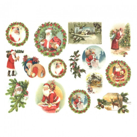 Rice decoupage paper santa claus A4 ITD R584