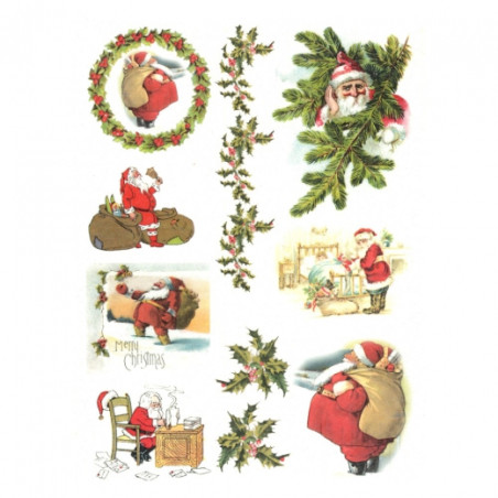 Rice decoupage paper winter santa A4 ITD R585