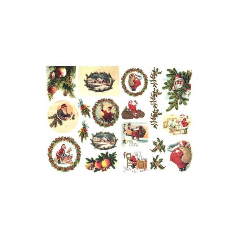 Rice paper for decoupage christmas santa A4 ITD R587