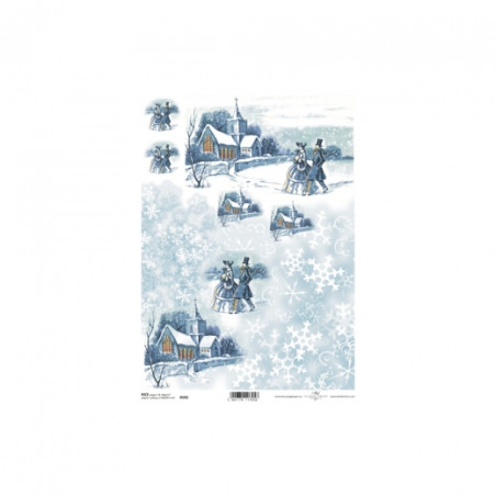 Rice decoupage paper winter A4 ITD R592