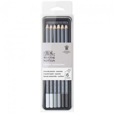 Winsor & Newton studio collection set of 6 charcoal pencils