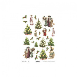 Rice decoupage paper christmas tree A4 ITD R603