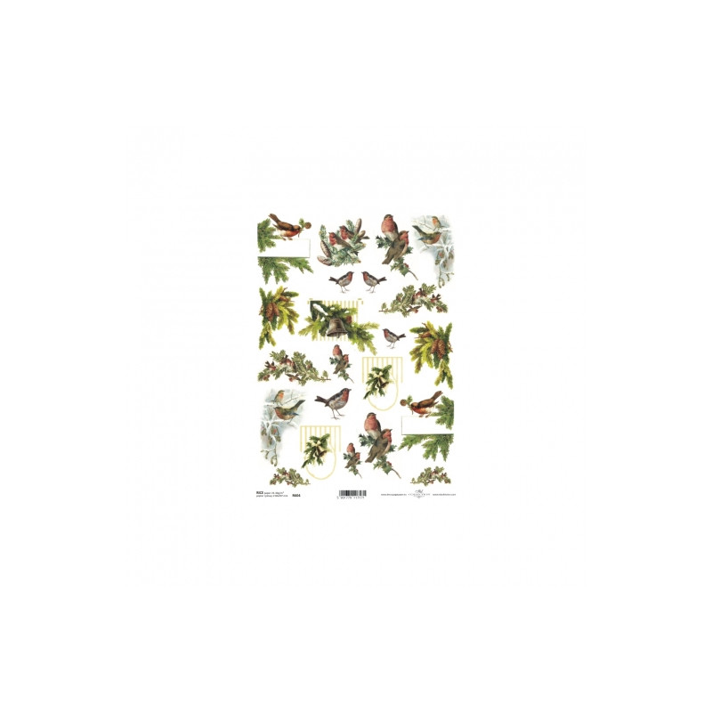 Rice decoupage paper  winter birds A4 ITD R604