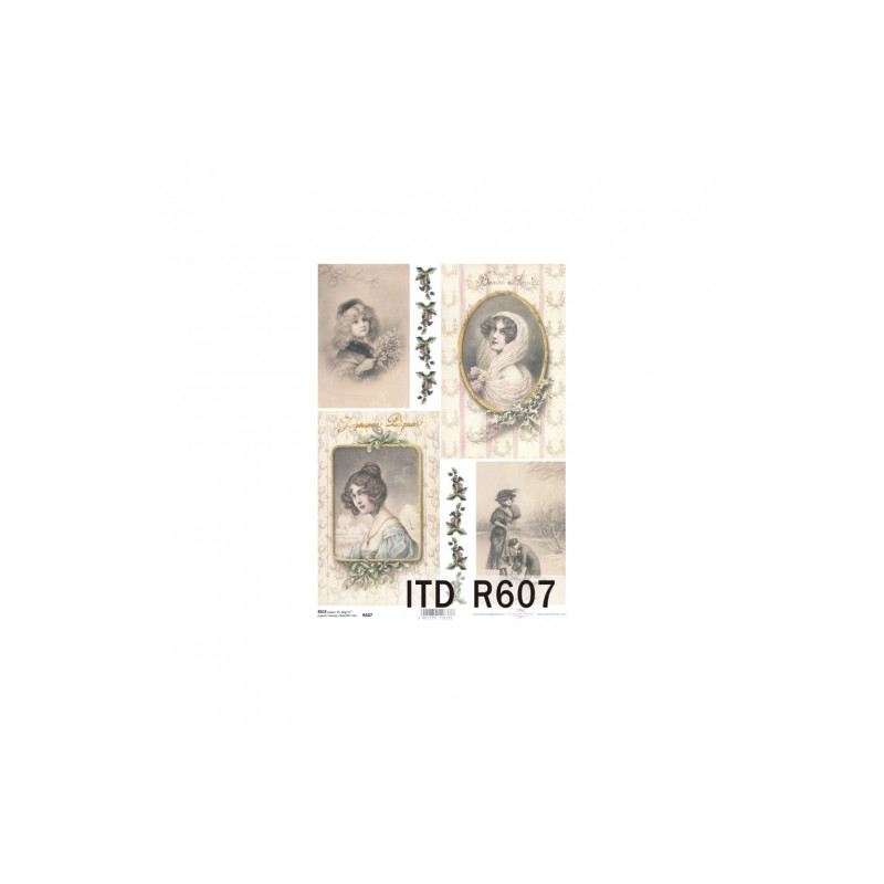 Rice decoupage paper retro portraits A4 ITD R607