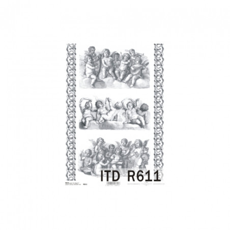 Rice decoupage paper cupid angels A4 ITD R611