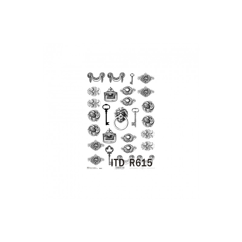 Rice decoupage paper decor keys A4 ITD R615