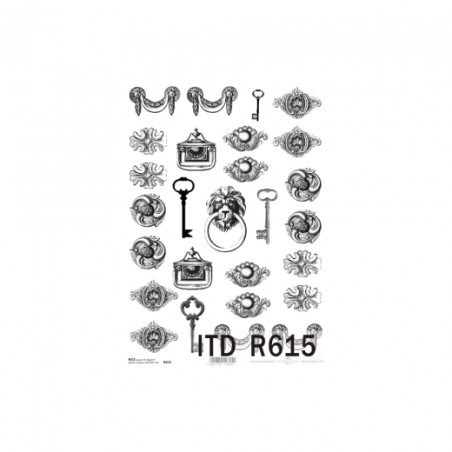 Rice decoupage paper decor keys A4 ITD R615