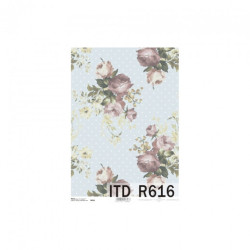 Rice decoupage paper dot roses A4 ITD R616