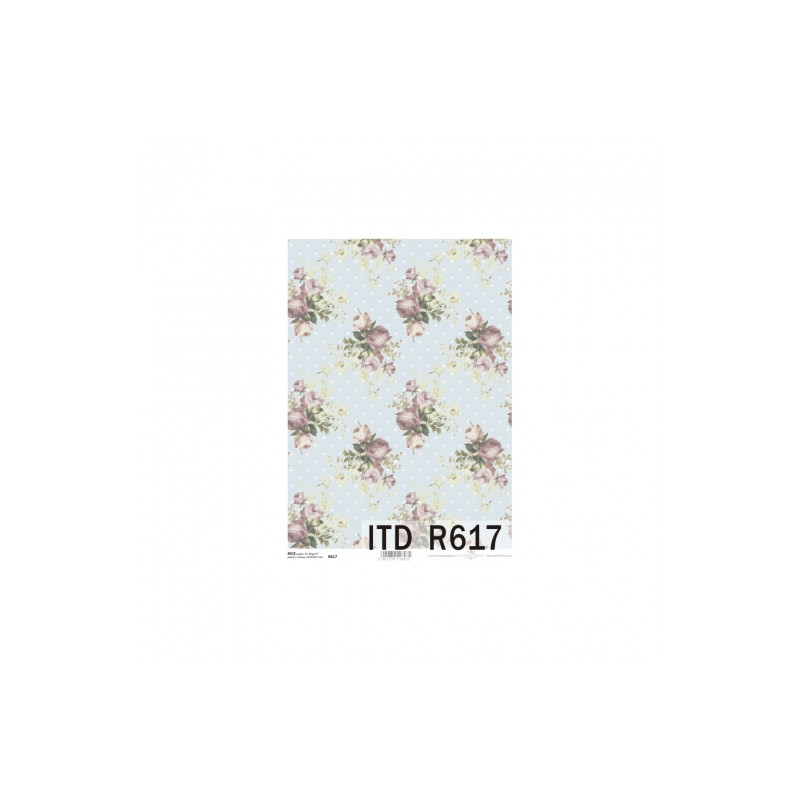Rice decoupage paper dot roses A4 ITD R617