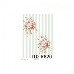 Rice decoupage paper roses stripes A4 ITD R620