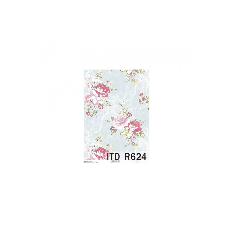 Papier ryżowy do decoupage róże A4 ITD R624 - sklep plastyczny - szał