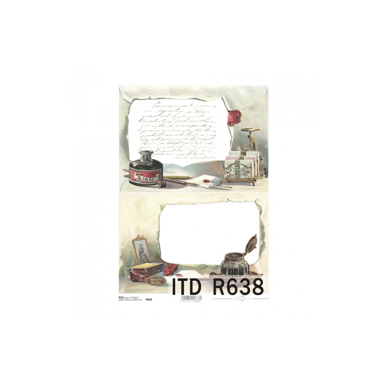 Papier ryżowy do decoupage vintage list A4 ITD R638 - sklep plastyczny