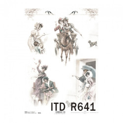 Rice paper for decoupage vintage women A4 ITD R640