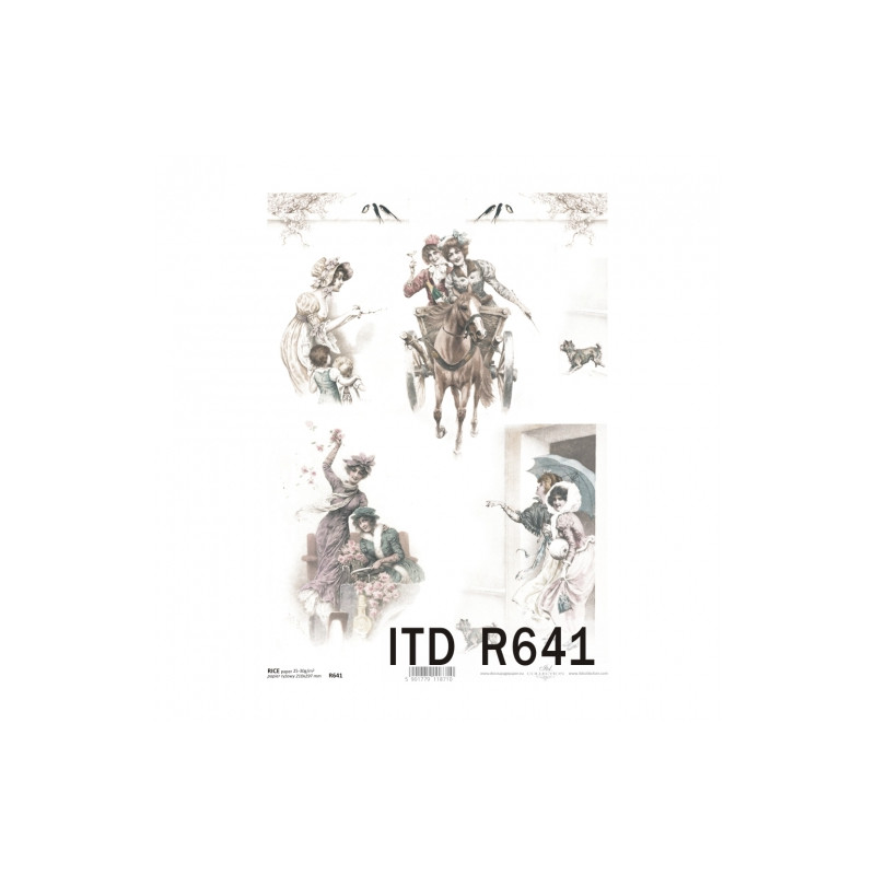 Rice paper for decoupage vintage women A4 ITD R640