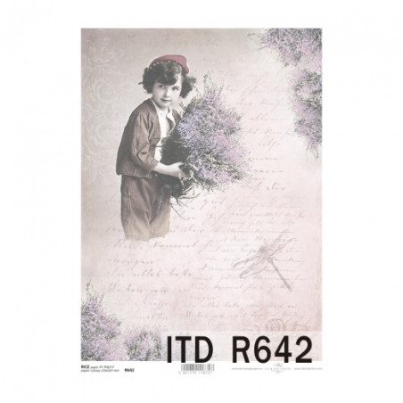 Rice decoupage paper vintage kid A4 ITD R642