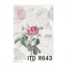 Papier ryżowy do decoupage róża napisy A4 ITD R643 - sklep plastyczny