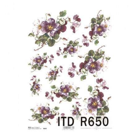 Rice paper for decoupage flowers A4 ITD R650