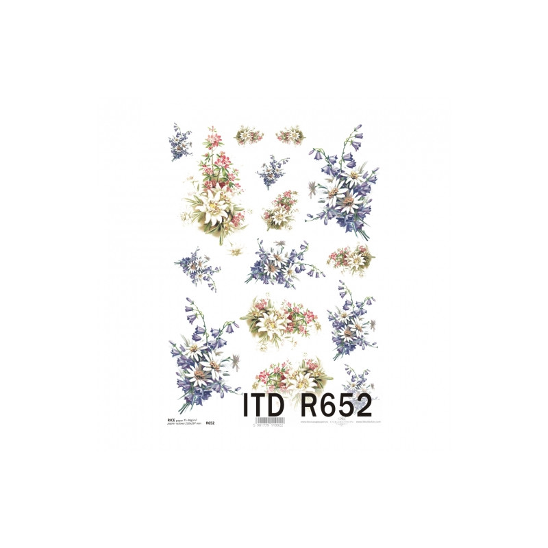 Rice decoupage paper flowers A4 ITD R652