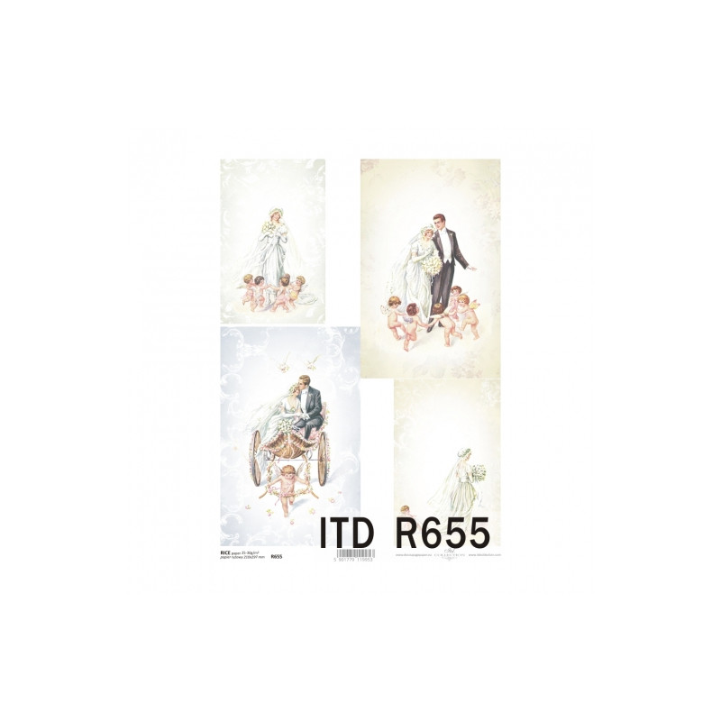Rice decoupage paper wedding A4 ITD R654