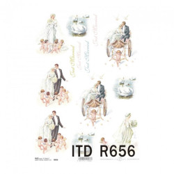 Rice decoupage paper wedding A4 ITD R656
