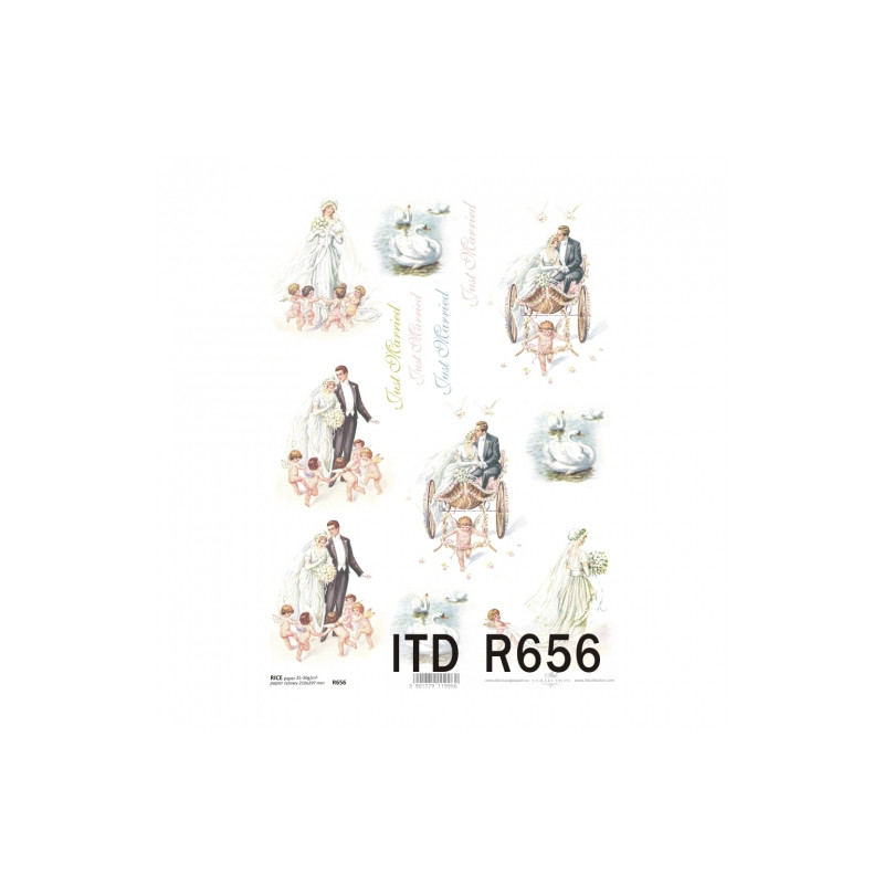 Papier ryżowy do decoupage ślub A4 ITD R656 - sklep plastyczny - szał