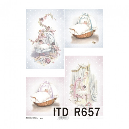 Rice decoupage paper baby A4 ITD R657