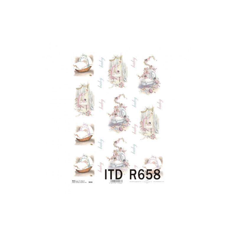 Rice decoupage paper baby A4 ITD R658
