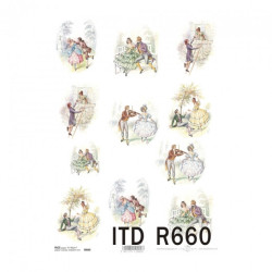 Rice decoupage paper couple in love A4 ITD R660