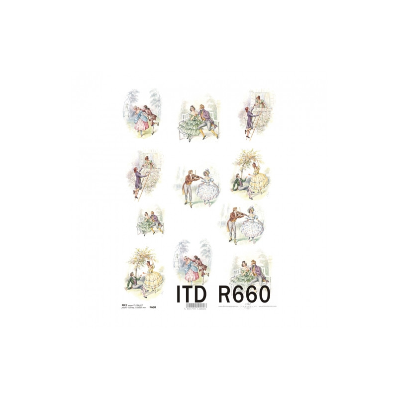 Rice decoupage paper couple in love A4 ITD R660