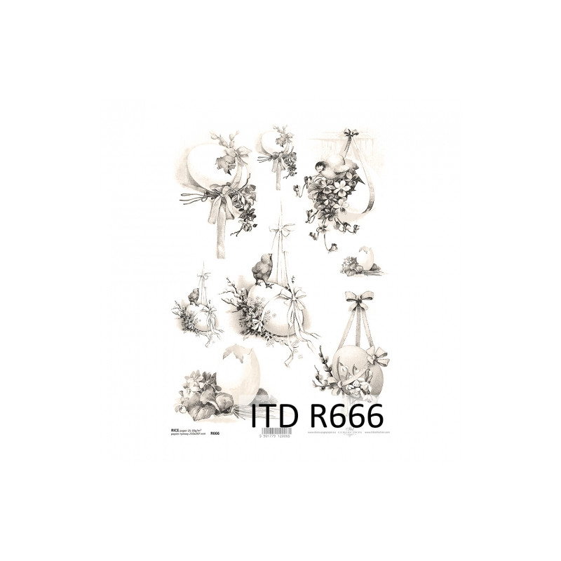 Rice paper for decoupage A4 ITD R666 easter eggs