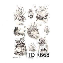 Rice decoupage paper A4 ITD R668 easter eggs