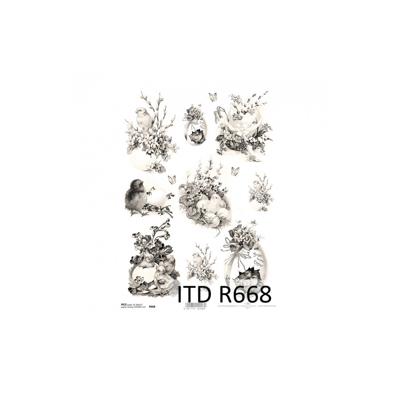 Rice decoupage paper A4 ITD R668 easter eggs