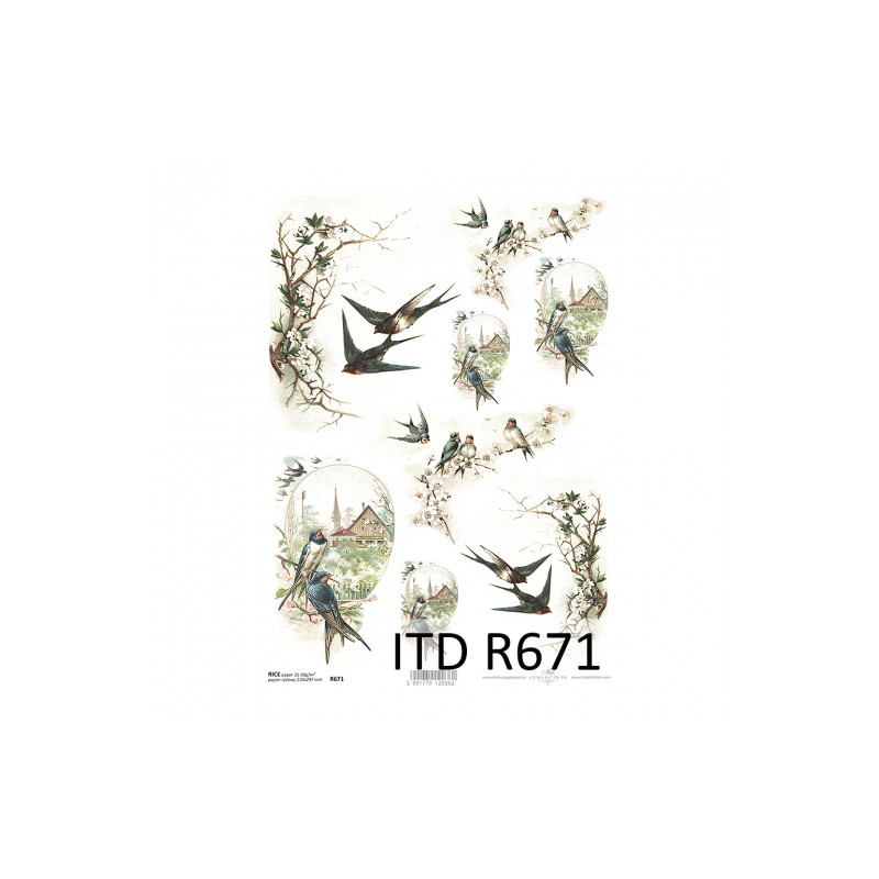 Rice decoupage paper A4 ITD R671