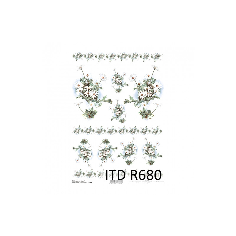 Rice decoupage paper chamomile flowers A4 ITD R680