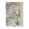 Rice decoupage paper vintage bicycle A4 ITD R714
