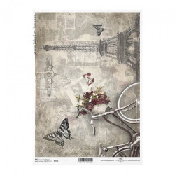 Papier ryżowy do decoupage vintage paryż A4 ITD R725 - sklep plastyczn