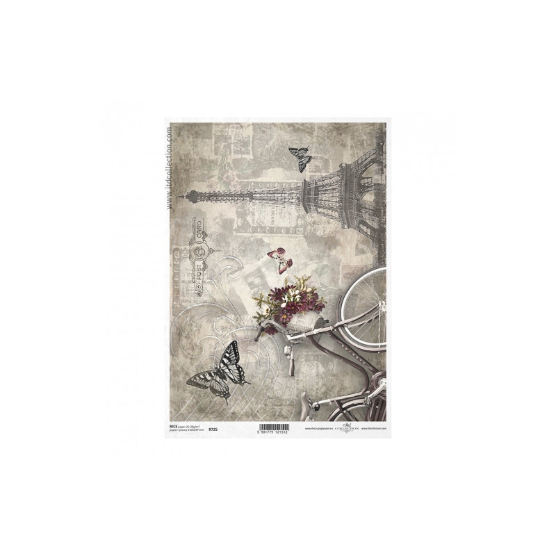 Rice decoupage paper vintage paris A4 ITD R725
