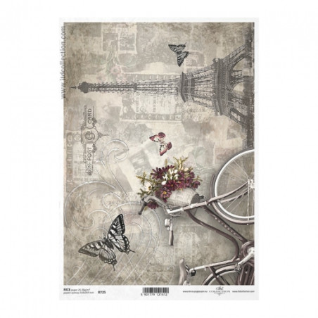 Papier ryżowy do decoupage vintage paryż A4 ITD R725 - sklep plastyczn
