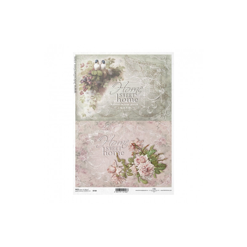 Rice decoupage paper vintage sweet home A4 ITD R730