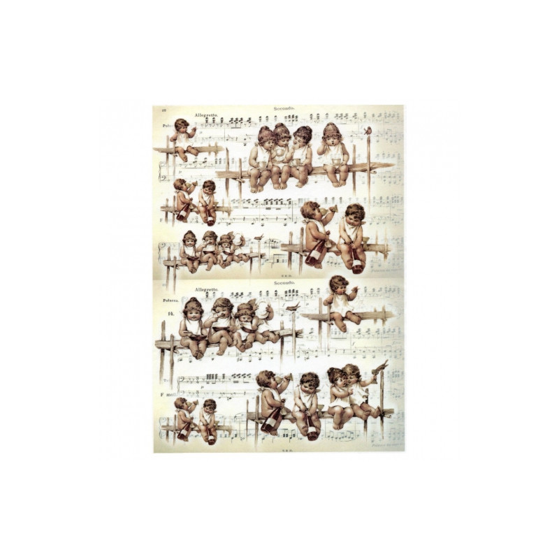 Rice decoupage paper cherubs notes A4 ITD R375
