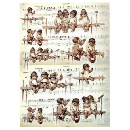 Rice decoupage paper cherubs notes A4 ITD R375