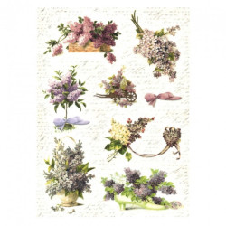 Papier ryżowy do decoupage kwiaty bzu A4 ITD R355 - sklep plastyczny -