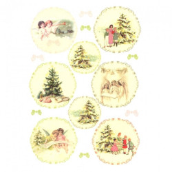 Rice decoupage paper Christmas trees R172