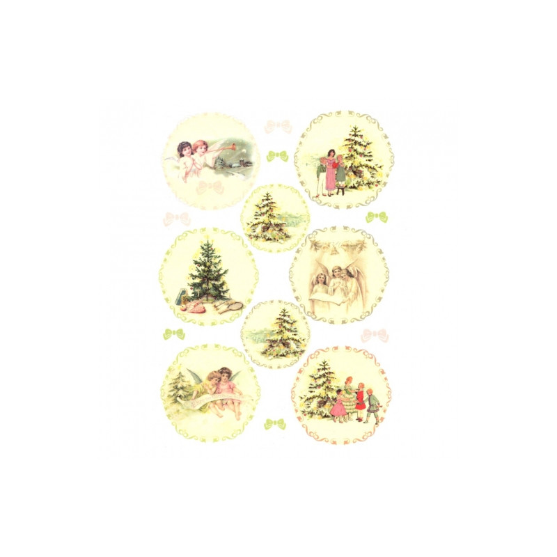 Rice decoupage paper Christmas trees R172