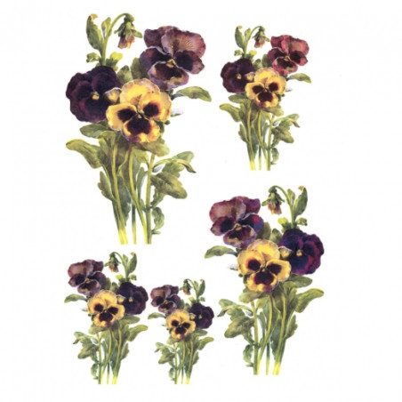 Rice decoupage paper pansies flowers A4 ITD R386