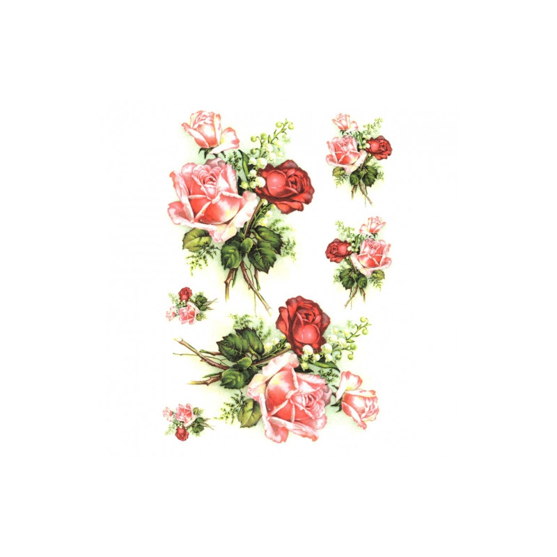 Papier ryżowy do decoupage róża konwalia A4 ITD R330 - sklep plastyczn